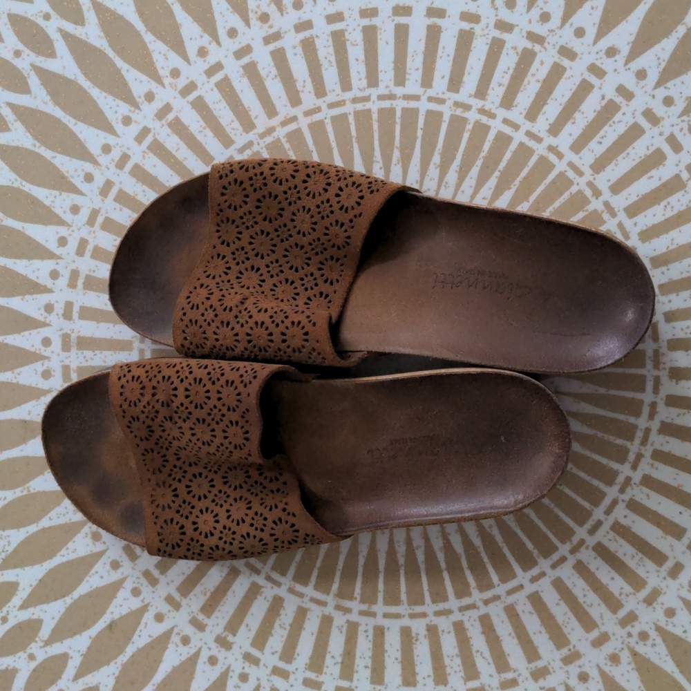 Italian leather slides